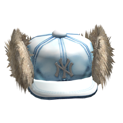 2000s Vintage Baby Blue Trapper Cap w/ Fur Roblox item