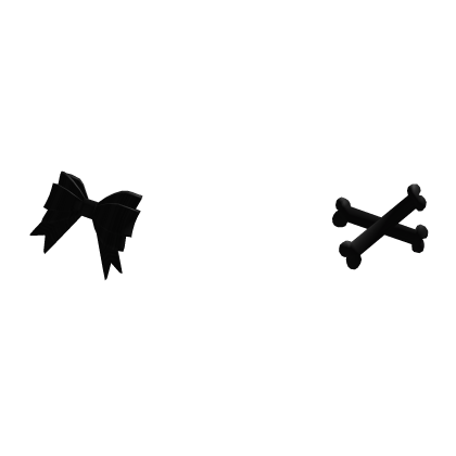 cute black bow & bone hair clip v2 Roblox item