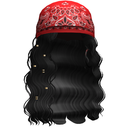 Crimped Waves W/ Boho Bandana Black V5 Roblox item
