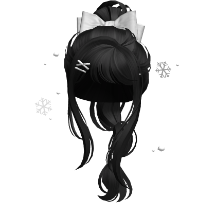 Black Snowy Bubble Braids w/ Hairclips Roblox item
