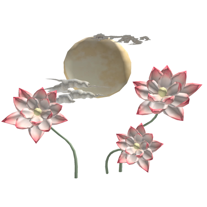 Traditional Chinese Lotus Moon Cloud Lunar Goddess