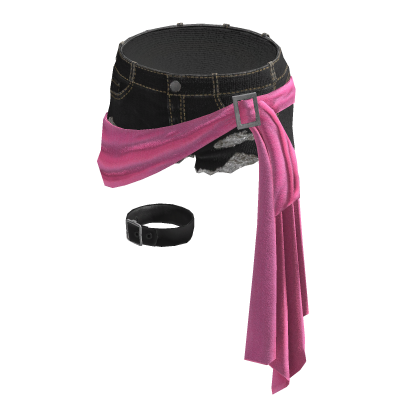 BB KPOP Shorts wrap belt w garter Pink thumbnail