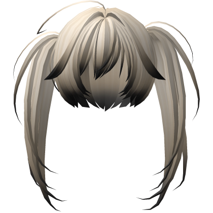 messy asymmetrical moe pigtails in blonde fade Roblox item