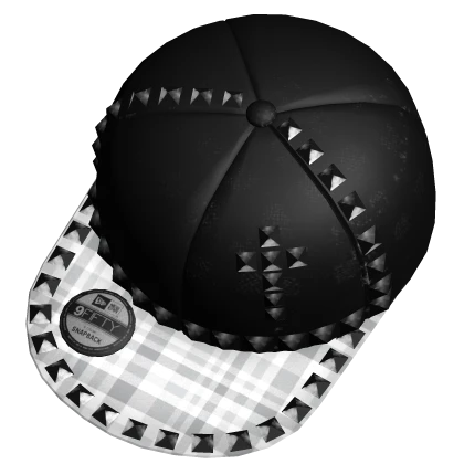 Studded White Plaid Scene Snapback | Roblox Item - Rolimon's