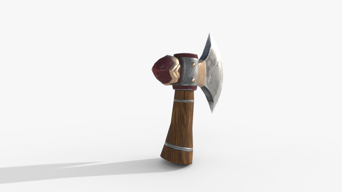 Stylized Fantasy Battle Axe - Low Poly Game Ready  preview 1