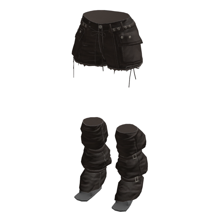 Y2K Cargo Shorts w/ Slouchy Leg Warmers (Brown)