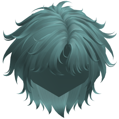Teal Fluffy Messy Korean Idol Hair