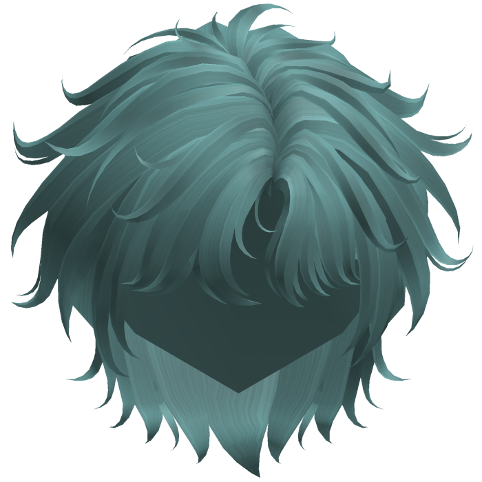 Teal Fluffy Messy Korean Idol Hair