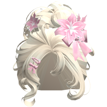 ♡ Christmas Flowery Bun Updo (Pink Beige)
