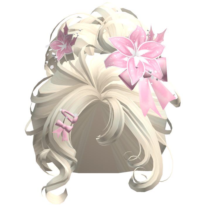 ♡ Christmas Flowery Bun Updo (Pink Beige)