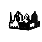 White Black Glitched 8-bit Crown