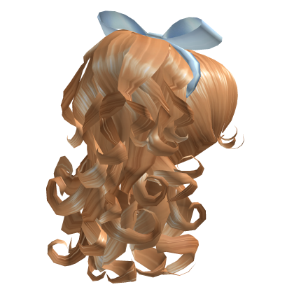 Margot's Coquette Curly Ponytail [blue bow] Roblox item