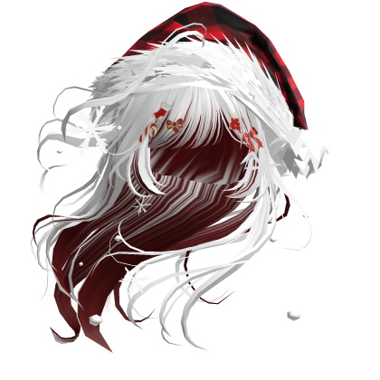 Lush Windy Hair w/Santa Hat (White&Red)