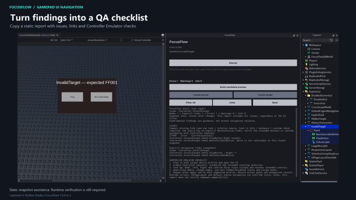 FocusFlow: Gamepad UI Builder & Auditor preview 3