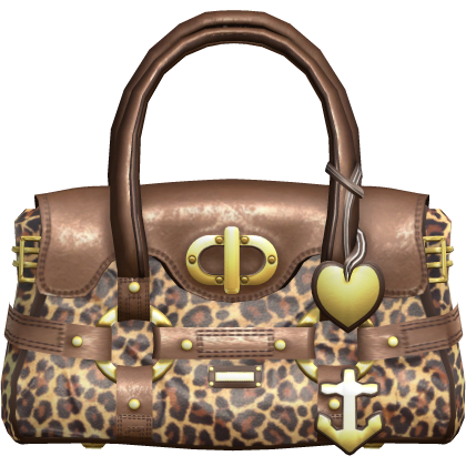 Leopard 2000s Designer Captain Bag Gyaru Brown