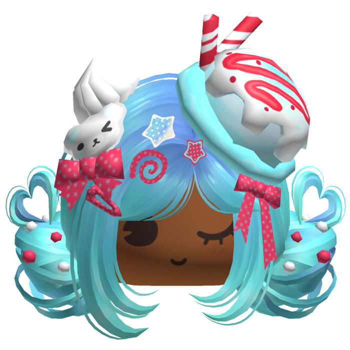♡ Ice Cream Girly Buns (Blue Soda)