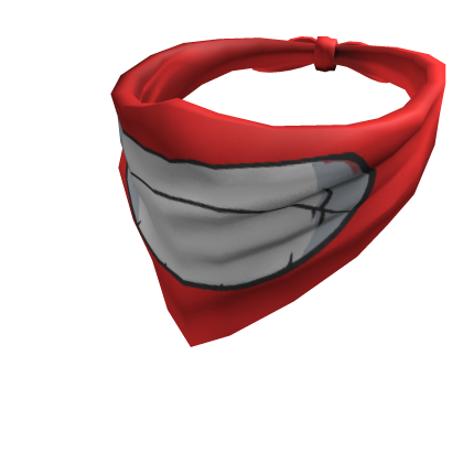 Red smiling bandana with teeth  Roblox item