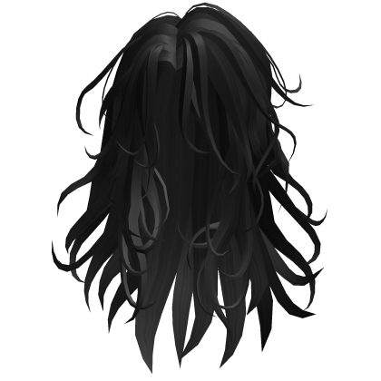 Messy Wavy Long Hair - Black Roblox item