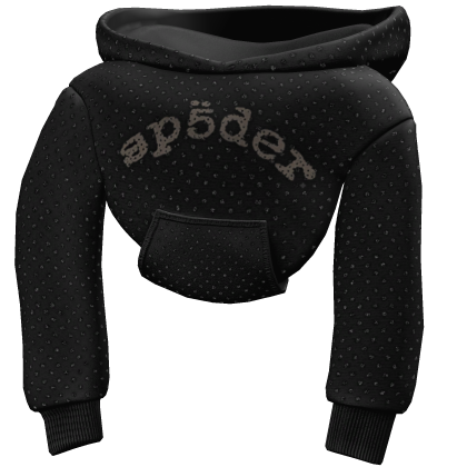 [4.0] Black Sp5der Rhinestone Shoulder Hoodie