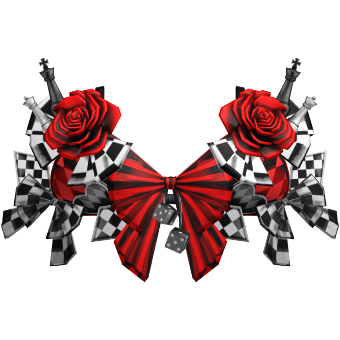 Checkered Chess Piece Corset Top w Roses in Red