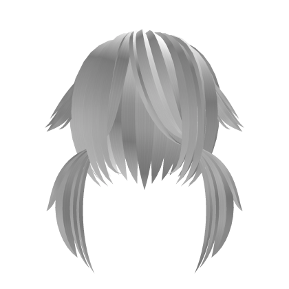 Unkept white vkei emo messy fluffy ponytails Roblox item