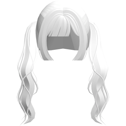 ♡ long curly cutecore pigtails in white ୧