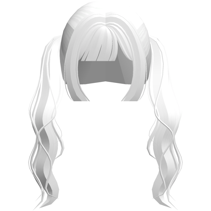 ♡ long curly cutecore pigtails in white ୧