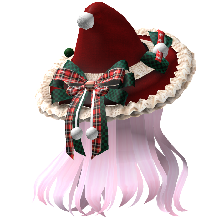 Beautiful Christmas hat hairstyle (pink)