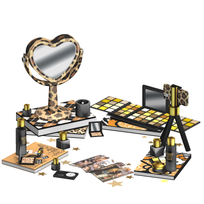 Leopard Gold Gyaru Makeup Equipment 2000s 