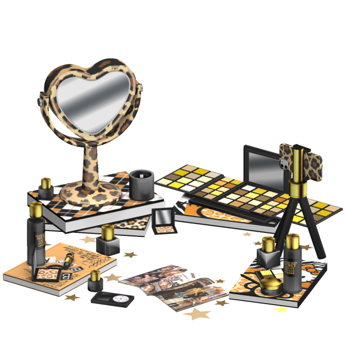Leopard Gold Gyaru Makeup Equipment 2000s 