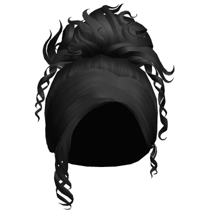 Black Curly Elegant Y2k Siren Swirly Bun | Roblox Item