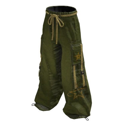 Y2K Star Cargo Pants ⭐ Green
