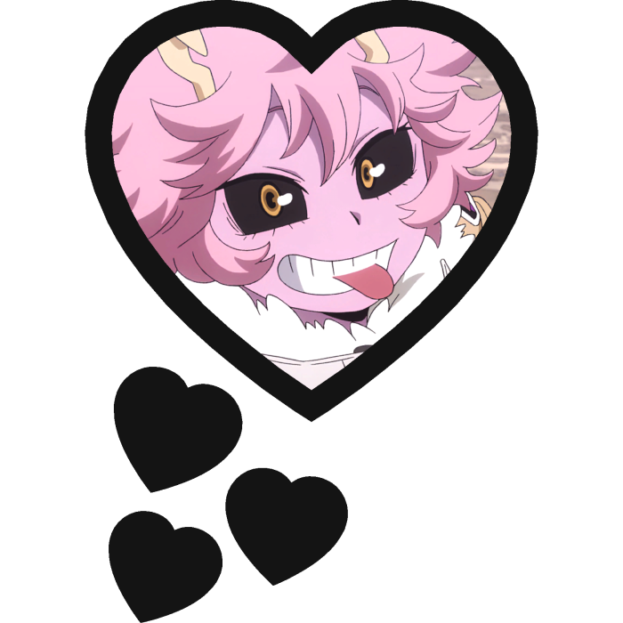 Mina Ashido Thinking Hearts My Hero Academia