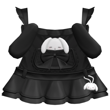 ♡ ┊ ruffled bunny overalls in black