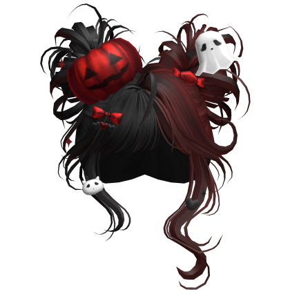 Spooky Halloween Pumpkin Buns  (Black&Red)