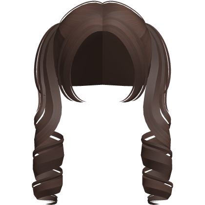 ♡ : cutesy curly pigtails in brown Roblox item