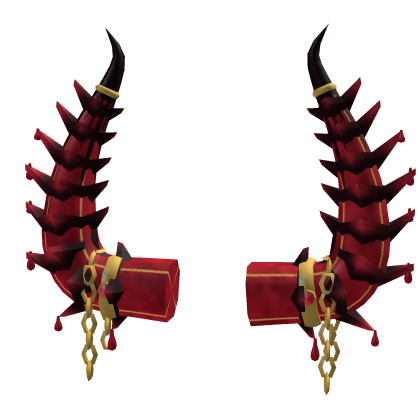 Crimson Demon Horns Gold Chain Vampire Goth Emo