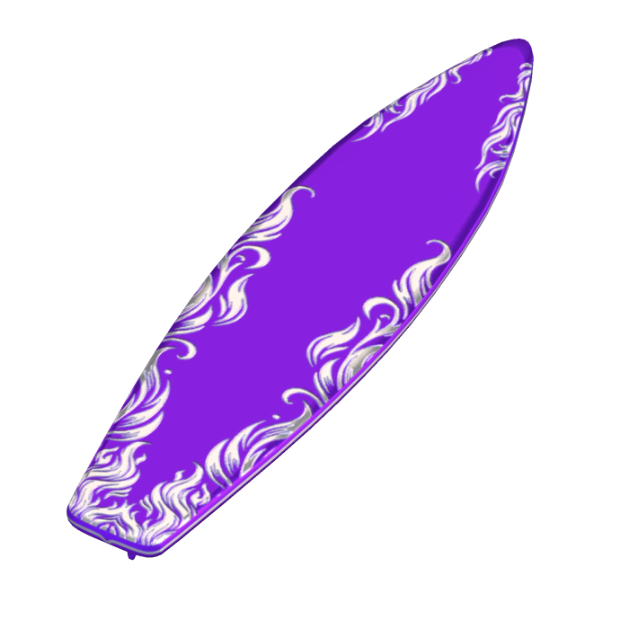 Rideable Purple Flame Surfboard
