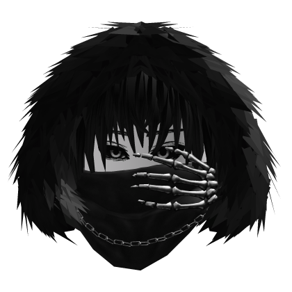 Black skeleton hand skin hood mask Vkei Hair