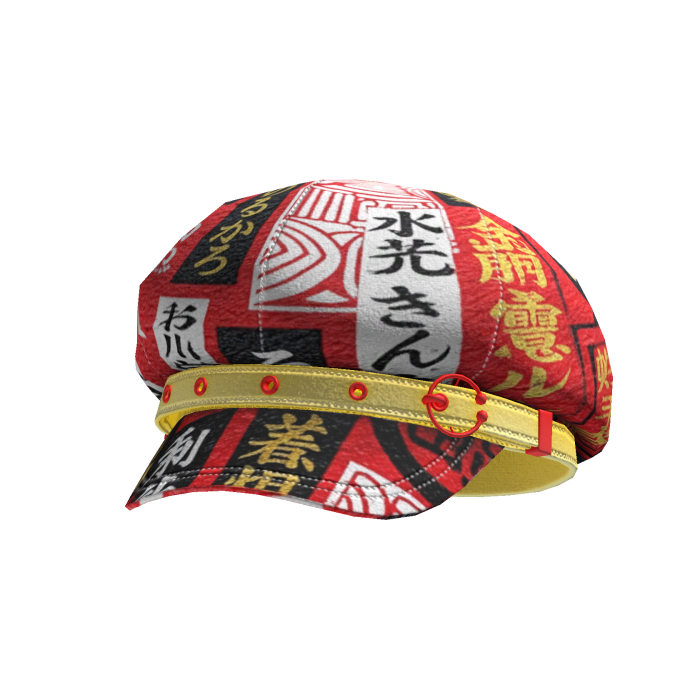 Goth Style Red Yellow white Japanese Graffiti Hat