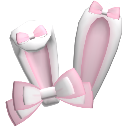 Kawaii Bunny Ears w/ Bow (Pink & White) Roblox item