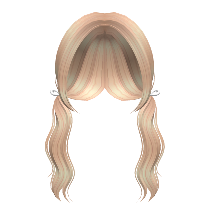 Cute low blonde wavy pigtails Roblox item