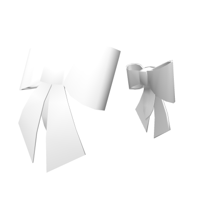 white double hair bows
