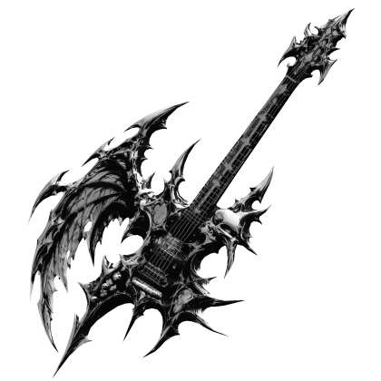 Big Monochrome Hellwing Skullbound Vampire Guitar