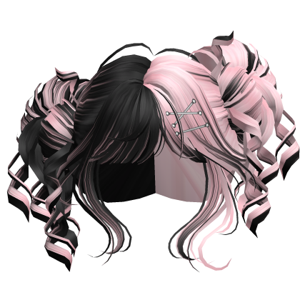 Tilted Elegant Princess Buns (Black&Pink)