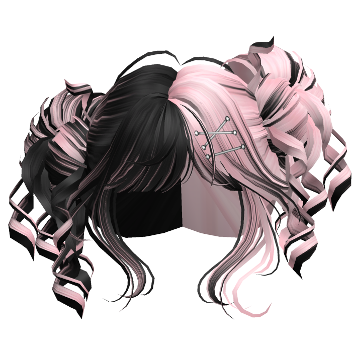 Tilted Elegant Princess Buns (Black&Pink)