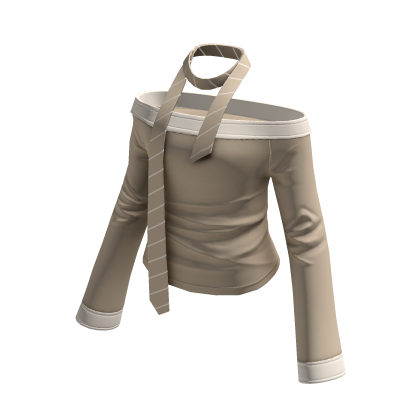 Off Shoulder Tie Top (Cream)