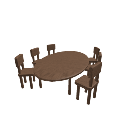 wooden table with chairs