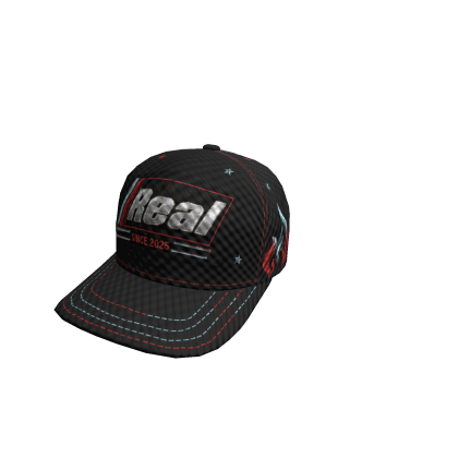 black and Red, White Real hat