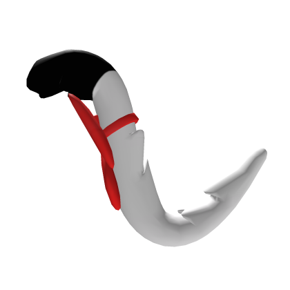 White and Black Cat Tail With Ribbon